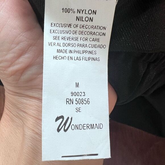 Vintage Wonder Maid Black Half Slip Skirt Lace Trim Side Slit M NWT Y2K Party - Picture 8 of 10